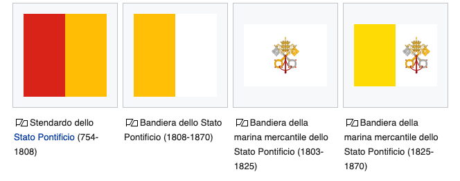 Historycal flags of Vatican City